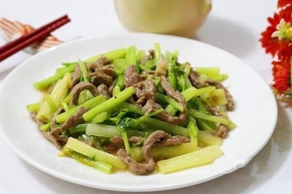 Cần tây xào thịt bò