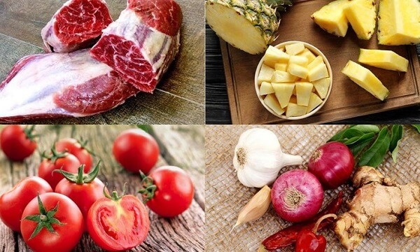 Canh thịt bò với dứa