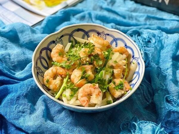 Củ đậu xào tôm