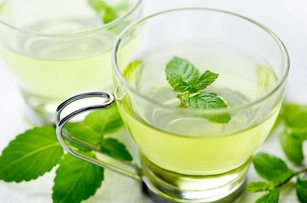 Cách pha trà xanh với lá bạc hà